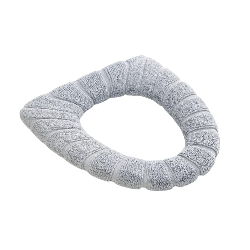 Washable Toilet Seat Cover – Stretchable Cushion Pad for Bathroom, Reusable Washable Soft Mat, Universal Fit Cold Weather Oasis Select Gray