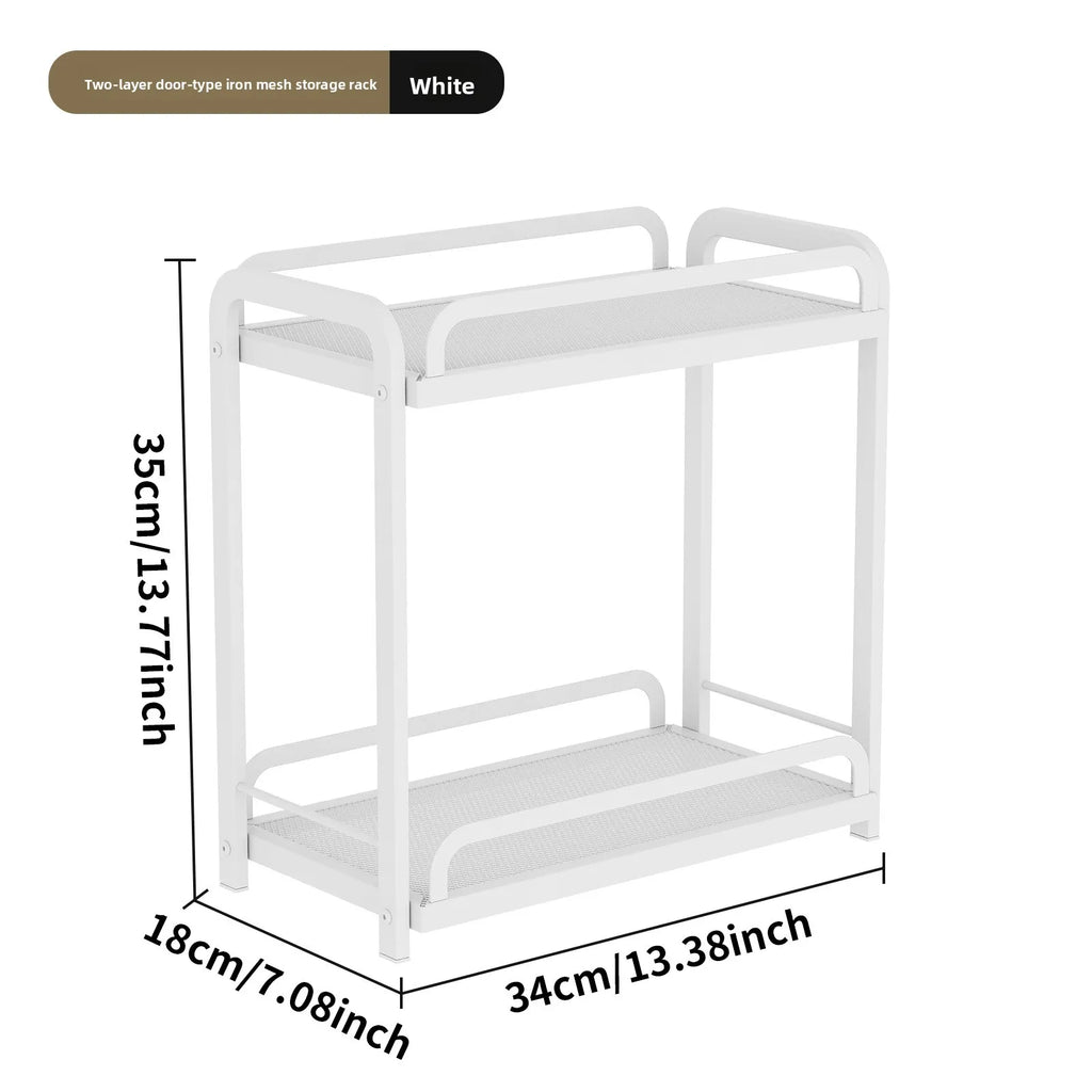 Kitchen Layered Shelf Floor Multifunctional Seasoning Rack Countertop Finishing Rack Multi-layer Seasoning Salt Tank Storage Oasis Select Second layer white