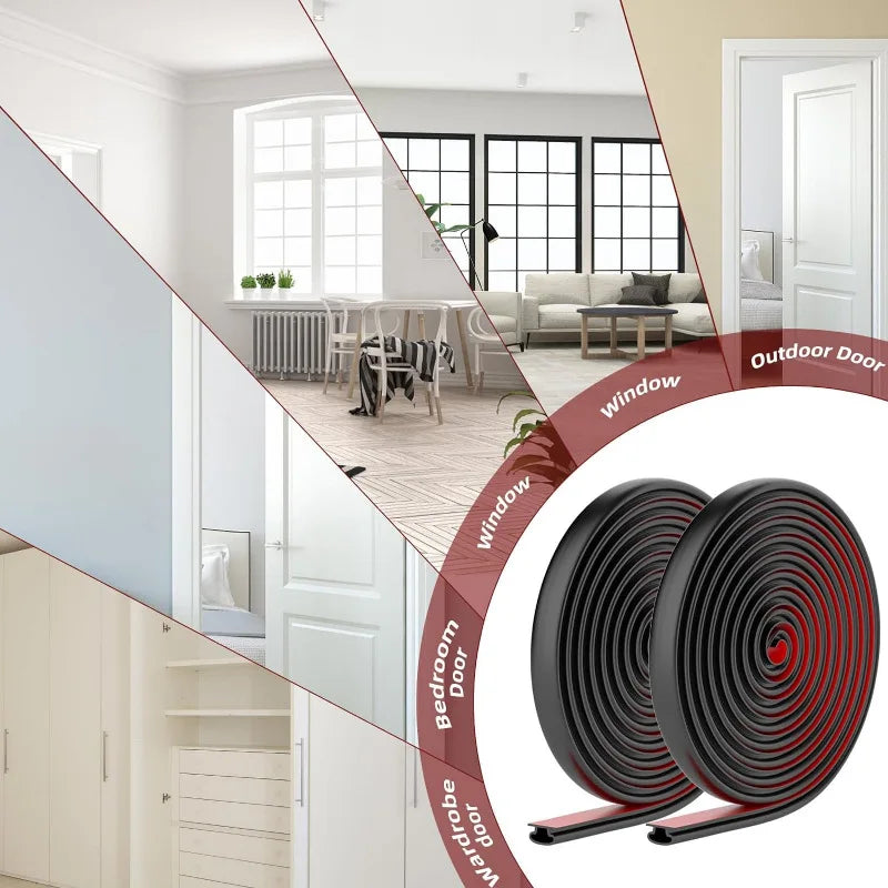 1 Piece Security Door Access Door Window Sealing Strip TPE Weatherproof Anti-Collision Strip Sound Insulationself-Adhesive Oasis Select