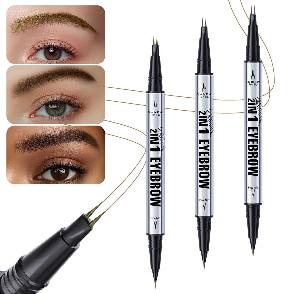Hello Kiss 2-in-1 Waterproof Liquid Eyebrow Pencil & Fork Brush
