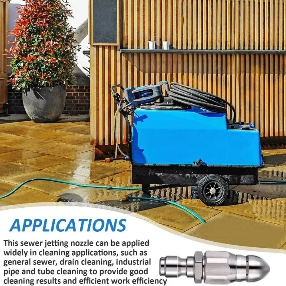 G1/4 " Pressure Washer Sewer Jetter Nozzle Drain Cleaning Washing Accessories Pressure Sprayer Nozzle Mouse Head Oasis Select
