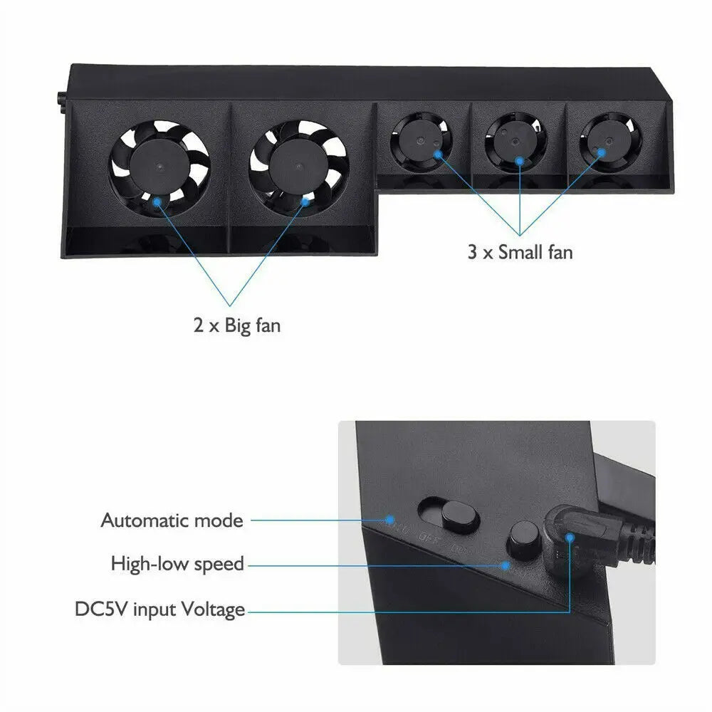 PS4 / PS4 Pro / PS4 Slim Cooling Fan | USB Turbo Cooler DC 5V