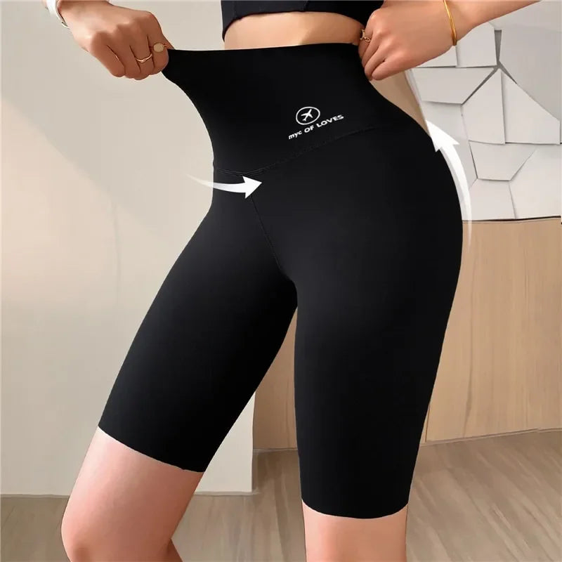 Women Butt Lifting Yoga Shorts Elastic Workout High Waist Tummy Control Ruched Booty Pants Seamless Gym Compression Tights Oasis Select A-Black XL