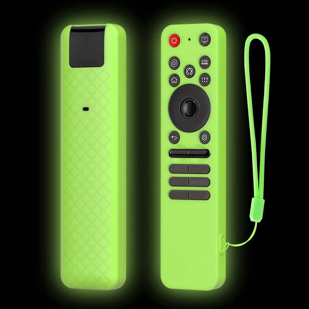 TV Remote Control Cover Silicone Lightweight Shockproof Anti-Slip Scratch Resistant Protective Cover For LG MR25GA Remote Case Oasis Select Green at Night