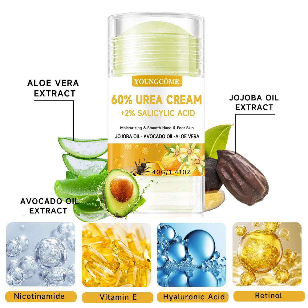 YOUNGCOME 60% Urea Body Cream – Exfoliating & Hydrating, 40g