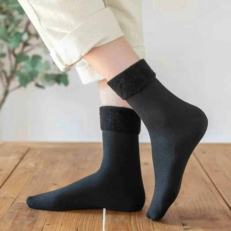 1 3 5pairs Women's Velvet Thick Floor Socks Home Sleeping Winter Warm