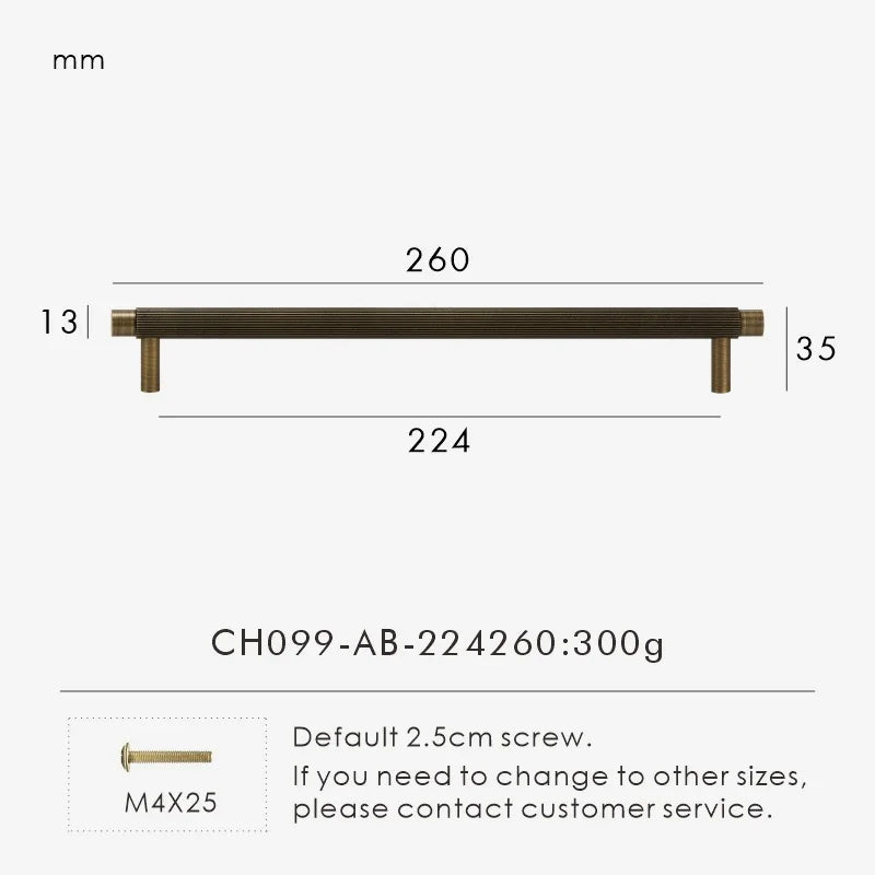 Solid Brass Linear Cabinet Handle Drawer Tbar Cabinet Door Pull White Matte Gold Bronze Available Many Size Opation Oasis Select CH099-AB-224260