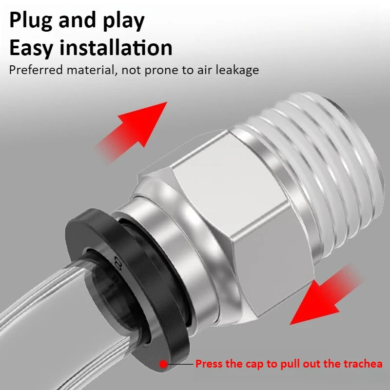 Copper Pneumatic Quick Plug Quick Connector 1/4 "1/8" 3/8 1/2 Thread PC 4mm 6mm 8mm Straight Hose Connector Pipe Oasis Select