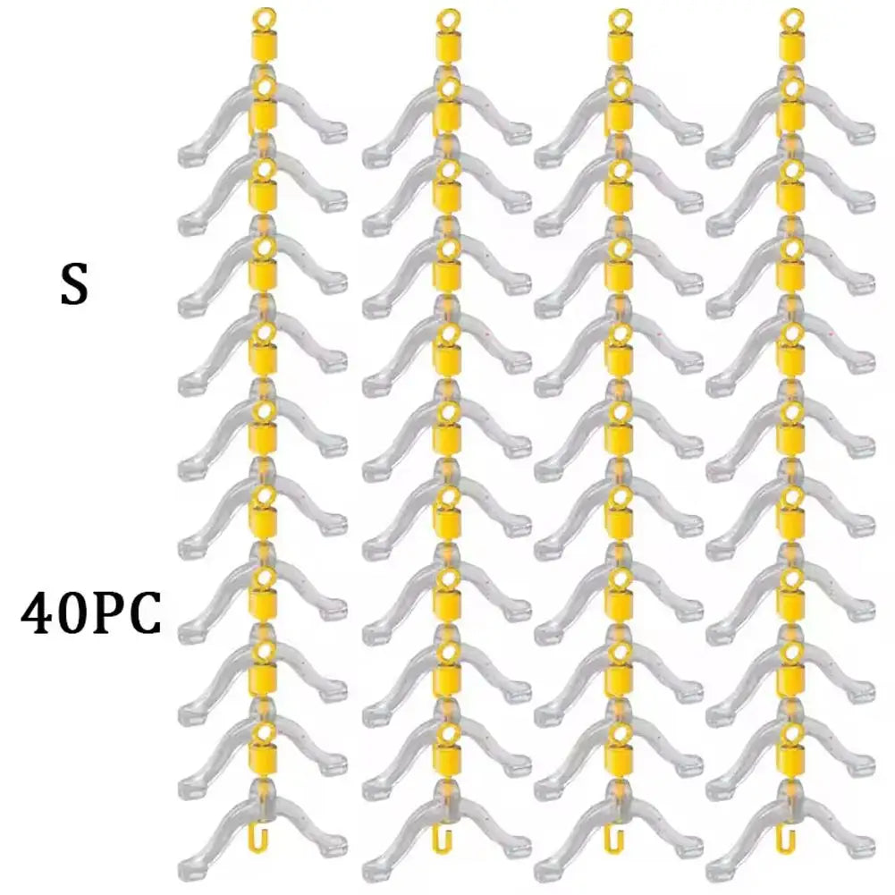 40pcs S/L Silicone Anti Tangle Device Fishing Line Splitter Hook Separator Carp Feeder Fishing Rigging Fishing Line Bifurcation Oasis Select 40PCS yellow S