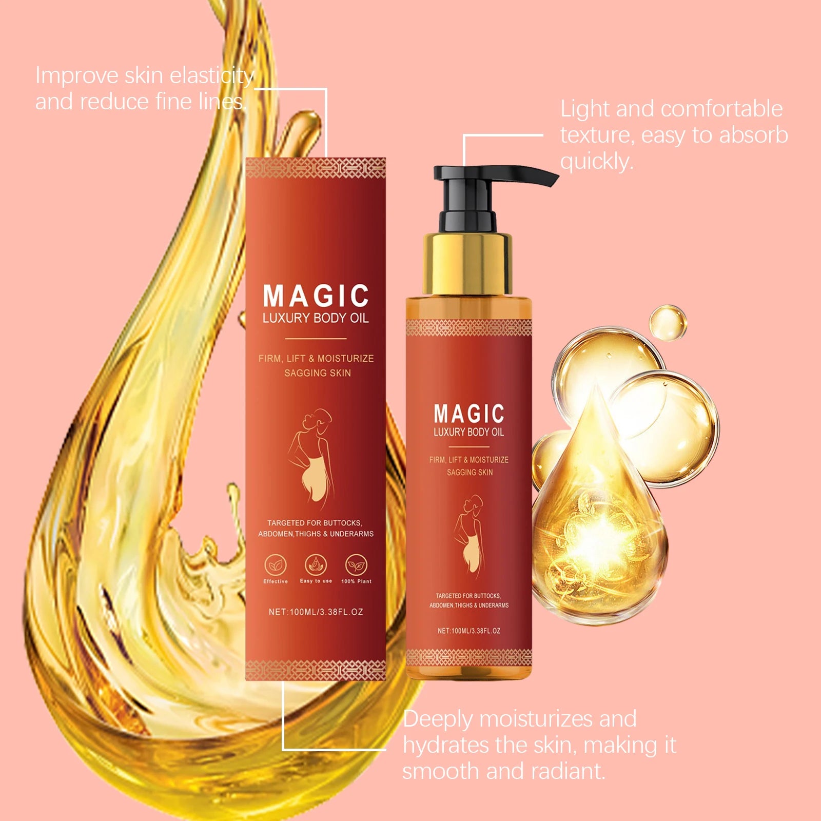Body firming emollient oil moisturizing moisturizing soft firming skin daily massage care nourishing emollient oil Oasis Select