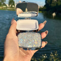 Rhinestone Pill Box with Mirror – 1, 2 or 4 Compartments