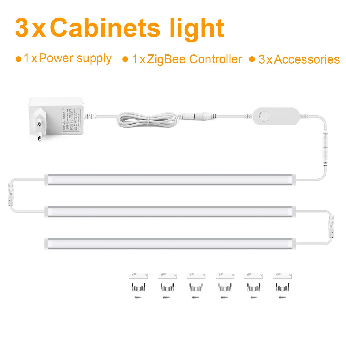 Smart Home Convenient Lamp 12V Zigbee LED Bar Light Tuya app Control House Lamp,Kitchen Foyer Night Lighting,Support Alexa Googl Oasis Select 50CM White 3x LED Bar EU Plug