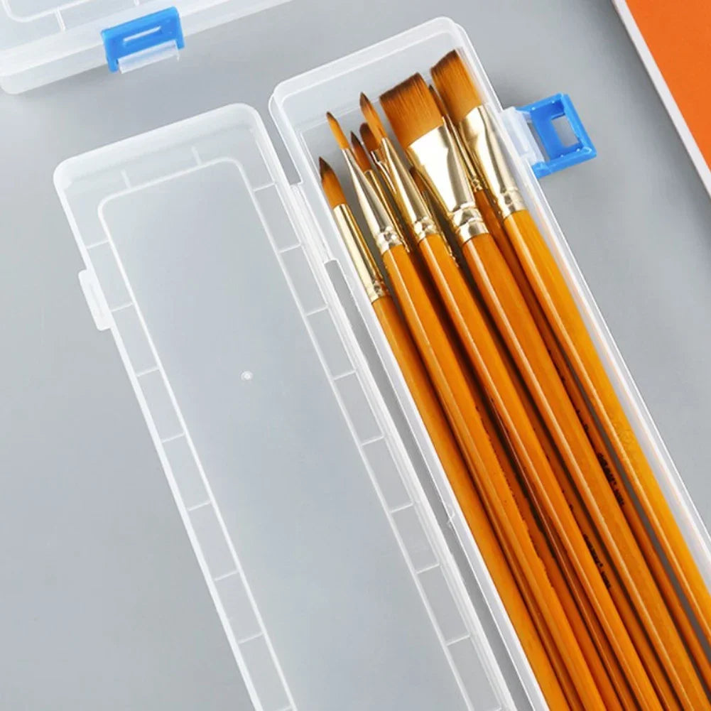 1Pc White Storage Box 33x7x3.5cm For Brushes Painting Pencils Watercolour Pens Arts Crafts Sewing Drawing Protctor Hand Tools Oasis Select