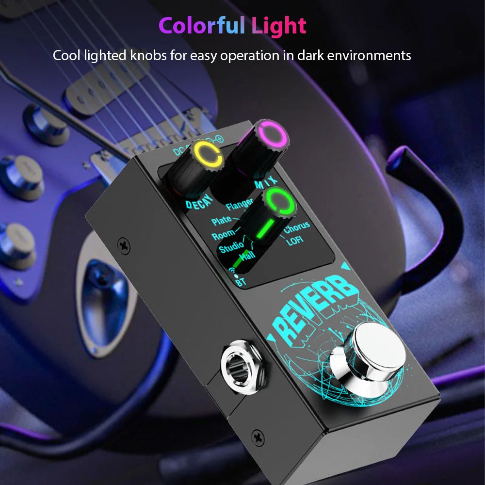 Guitar Effects Pedal Digital Reverb Guitar 9 Different Reverb Guitar Effect Pedal Wireless Accompaniment DECAY/MIX Luminous Oasis Select