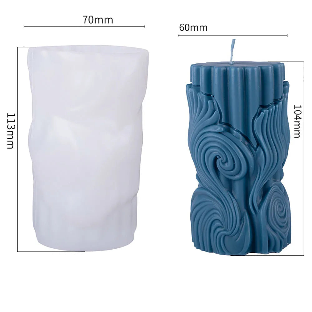 3D Letter Relief Cylindrical Candle Silicone Mold Creative Artistic Design Relief Resin Mould DIY Craft Home Decor Oasis Select ZL-937