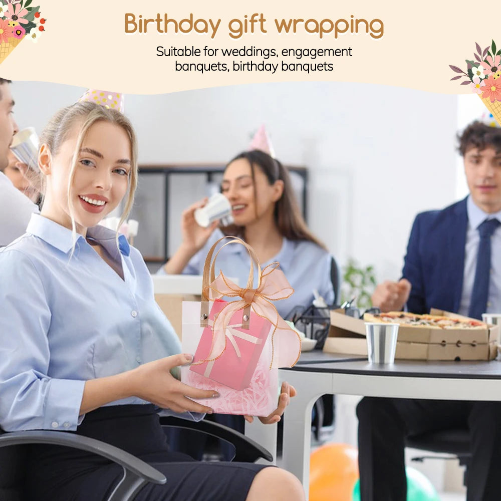 20PCS Holiday gift bag Eco-friendly Companion Gift Candy Bagholiday gift Birthday gift bag, anniversaries，Frosted Tote Bag Oasis Select