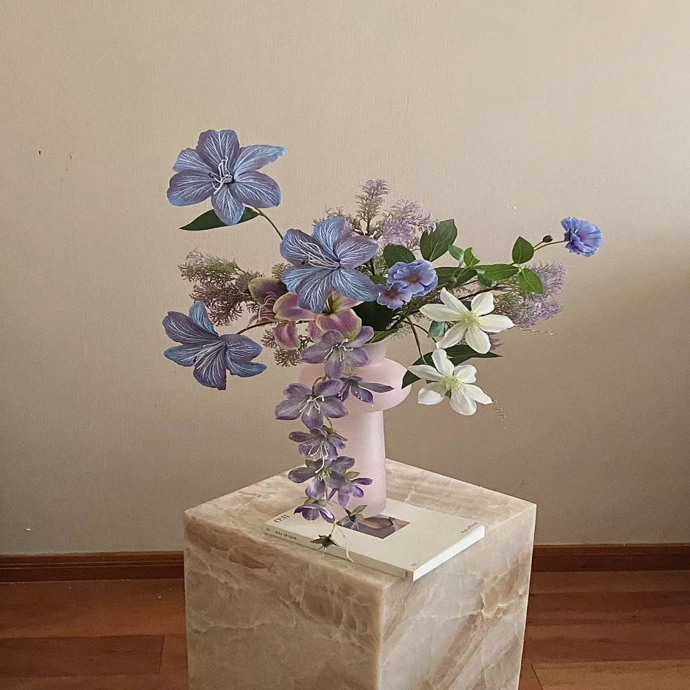 Purple Simulated Flower Simulated Artificial Flower Bouquet Silk Cloth Flowers Soft Monet Garden Flowers For Window Display Home Oasis Select