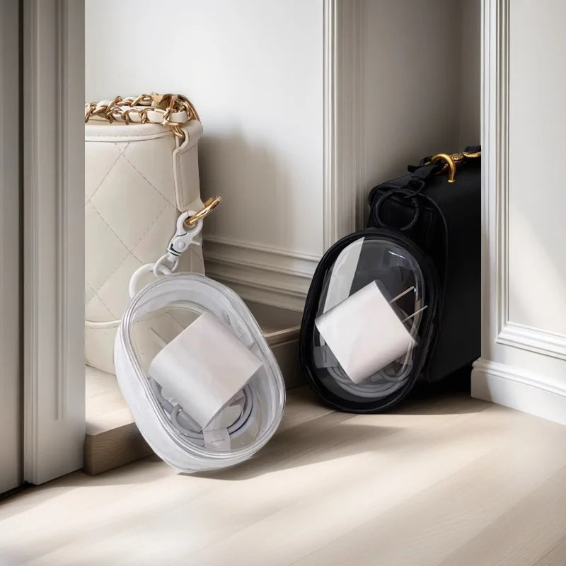 Mini Clear Zipper Storage Bag – Cable & Earphone Organizer
