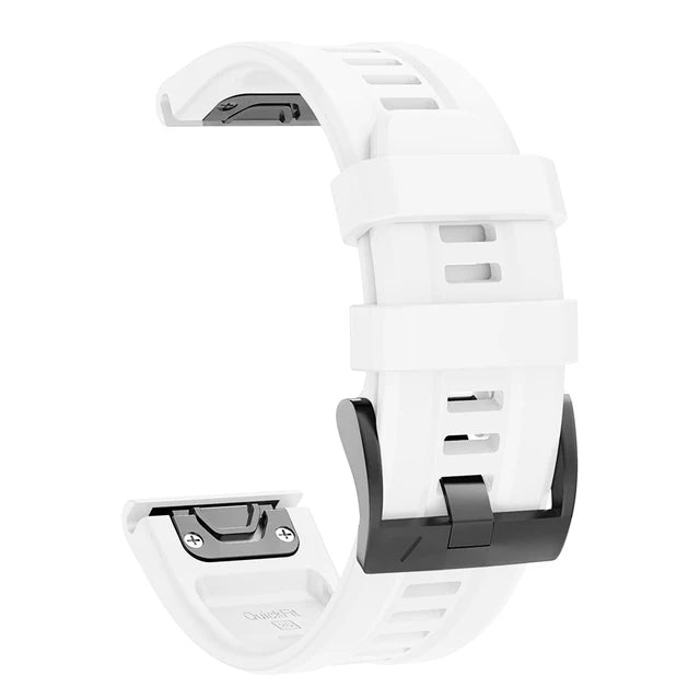 Silicone QuickFit Watch Band for Garmin Fenix & Instinct 22/26mm Silicone Watch Band Oasis Select WHITE 26mm Instinct 2X 3