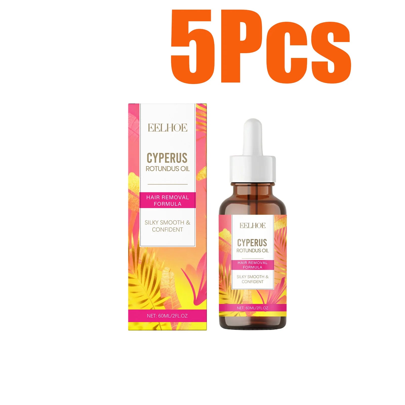 Cyperus Rotundus Oil Body Post Hair Removal Soothing Oil Hair Growth Inhibitor Depilatory After Epilation Care for Smooth Skin Oasis Select 5 x 60ml Boxed