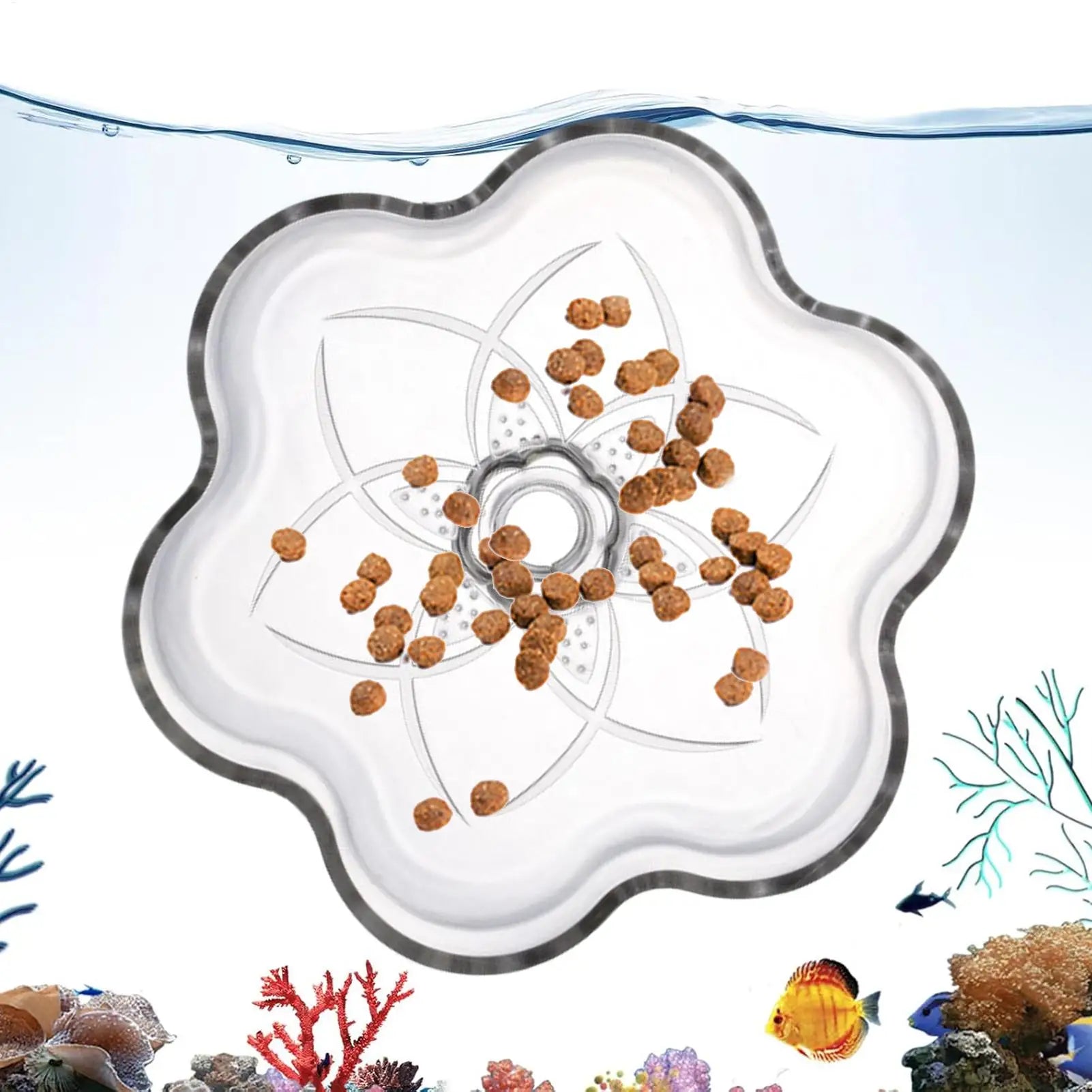 Aquarium Shrimp Feeder Dish – Clear Acrylic Suction Cup Tray