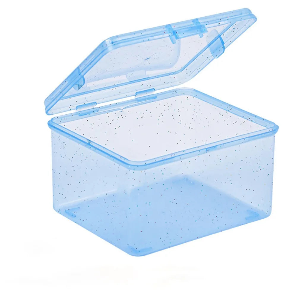 Transparent Plastic Storage Box Jewelry Container Rectangular Shape Collection Box Dust-proof Small Card Holder Storage Case Oasis Select Blue