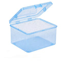 Transparent Plastic Storage Box Jewelry Container Rectangular Shape Collection Box Dust-proof Small Card Holder Storage Case Oasis Select Blue