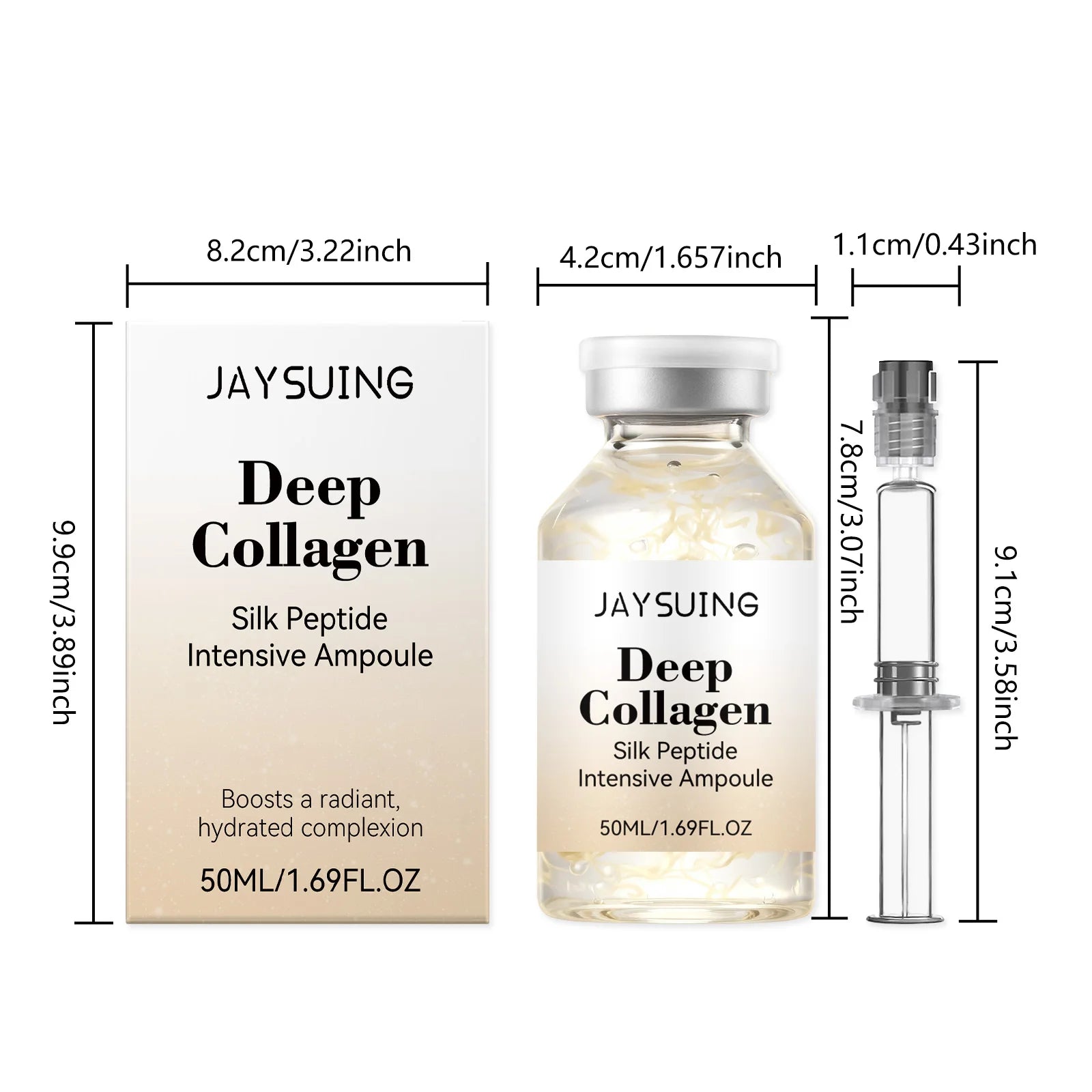 Collagen Silk Peptide Intensive Ampoule Lifting Tighten Skin Elasticity Booster Hydrating Anti-Wrinkle Firming Moisturizer Skin Oasis Select