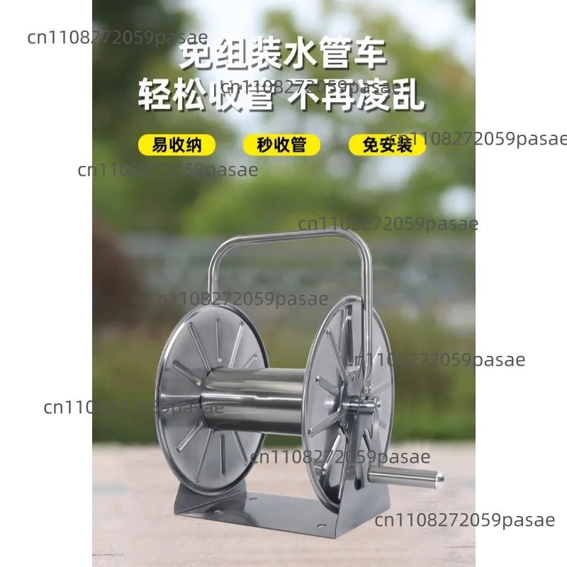 Stainless Steel Wall-mounted Hose Holder for High-pressure Car Washing and Gardening, Wall-mounted Soft Water Pipe Storage Rack Oasis Select