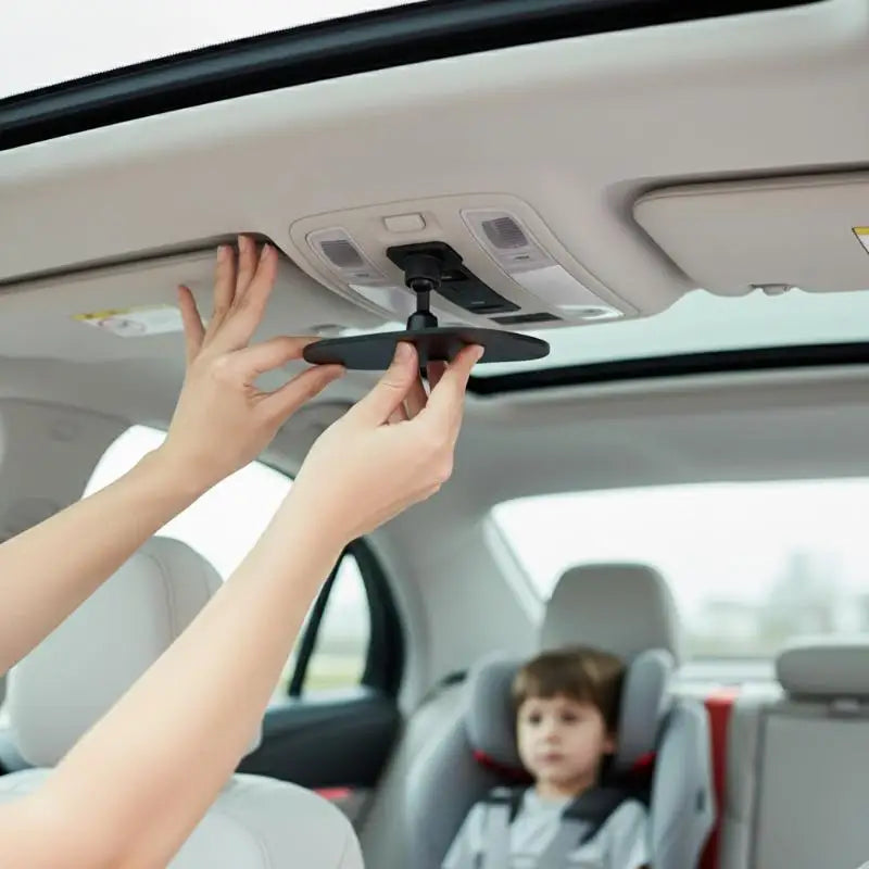 Car Rearview Mirror Wide View Safety Mirror For Windshield Infant Car Seats Clear Reflection 360-Degree Rotatable Adjustable Oasis Select