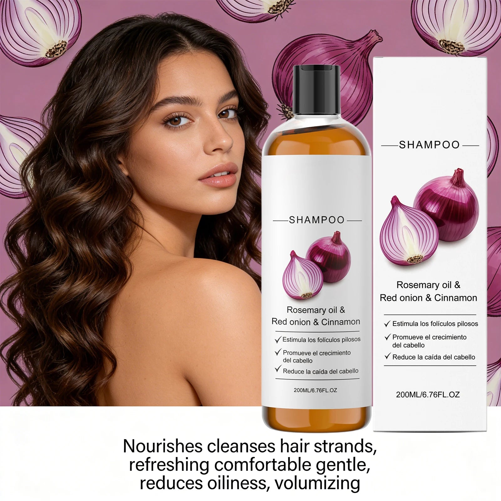 Rosemary & Red Onion Shampoo Oil-Control Volumizing Strengthen Hair Roots Reduce Breakage Nourishing Hair Volumizing Shampoo Oasis Select