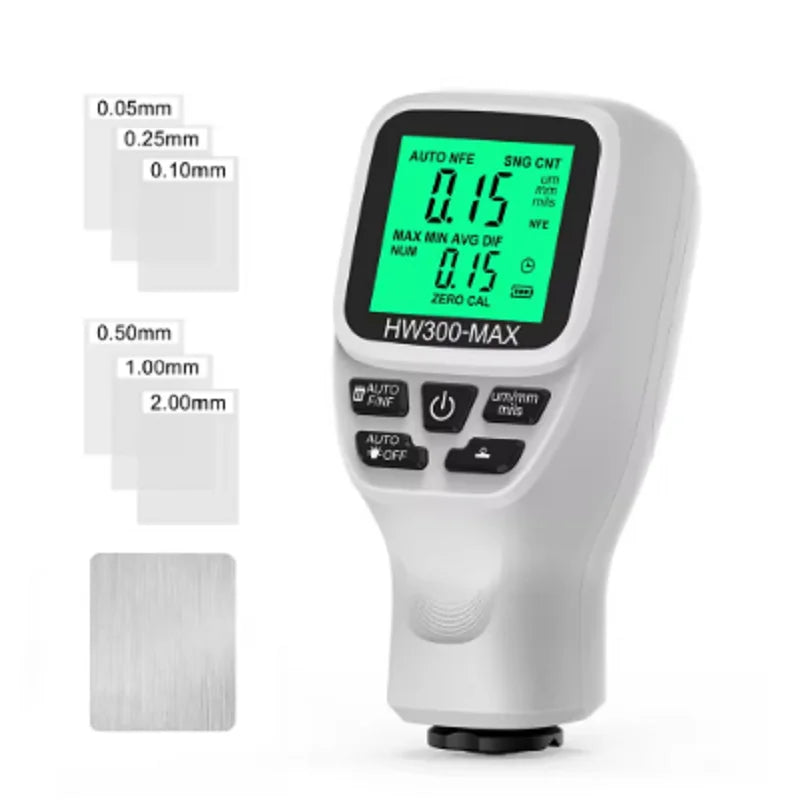  HW300-MAX Car Coating Thickness Gauge 0-2000UM Car Paint Film Thickness Tester Paint DFT Measuring Meter Cars Measuring Tools Oasis Select White