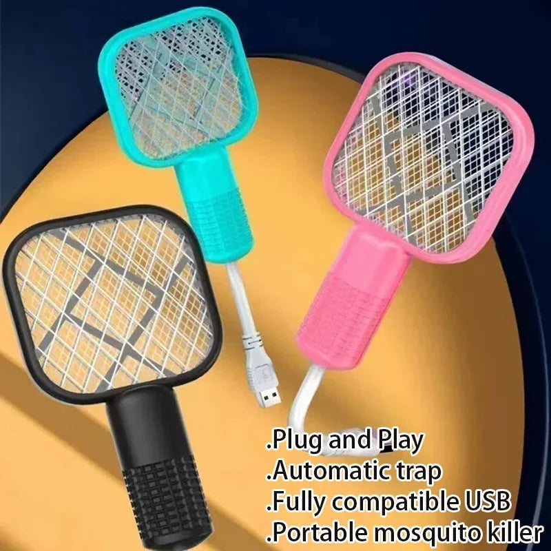 Electric Bug Zapper Racket – UV Light, USB Rechargeable Swatter