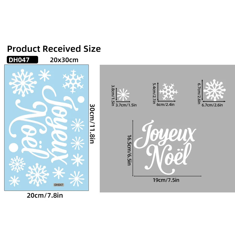 2026 Christmas New Santa Claus Snowman Spanish and German Holiday Greetings Window Display Static Window Stickers Oasis Select DH047