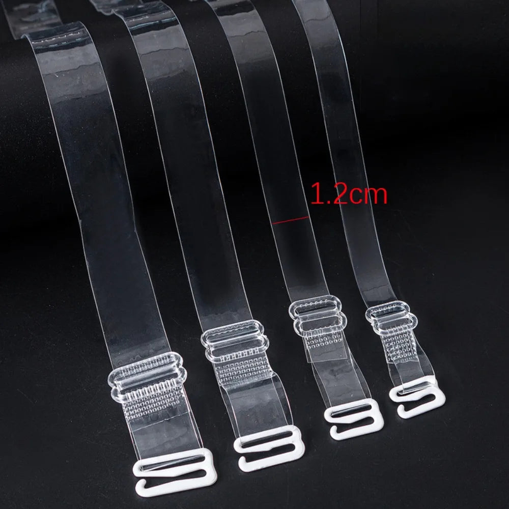 Sexy Off-the-shoulder Transparent Bra Straps Detachable Anti Slip Underwear Strap Adjustable Invisible Shoulder Strap Tops Oasis Select Rubber Buckle-1.2cm One Size