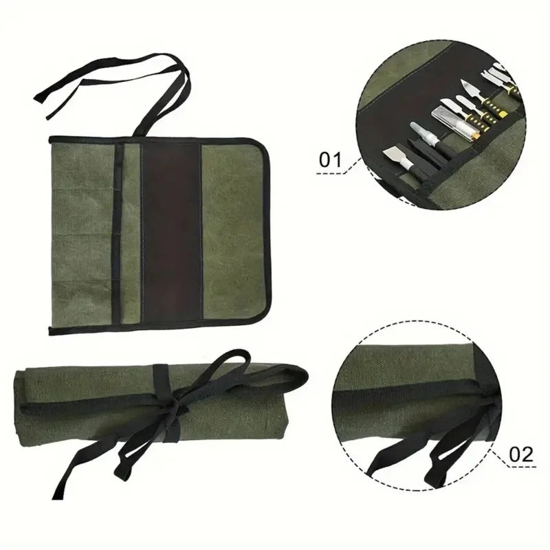 1pcs Lightweight and Portable Wrench Tool Storage Bag Electrician Tool Roll Bag Repair Wrench Storage Oasis Select