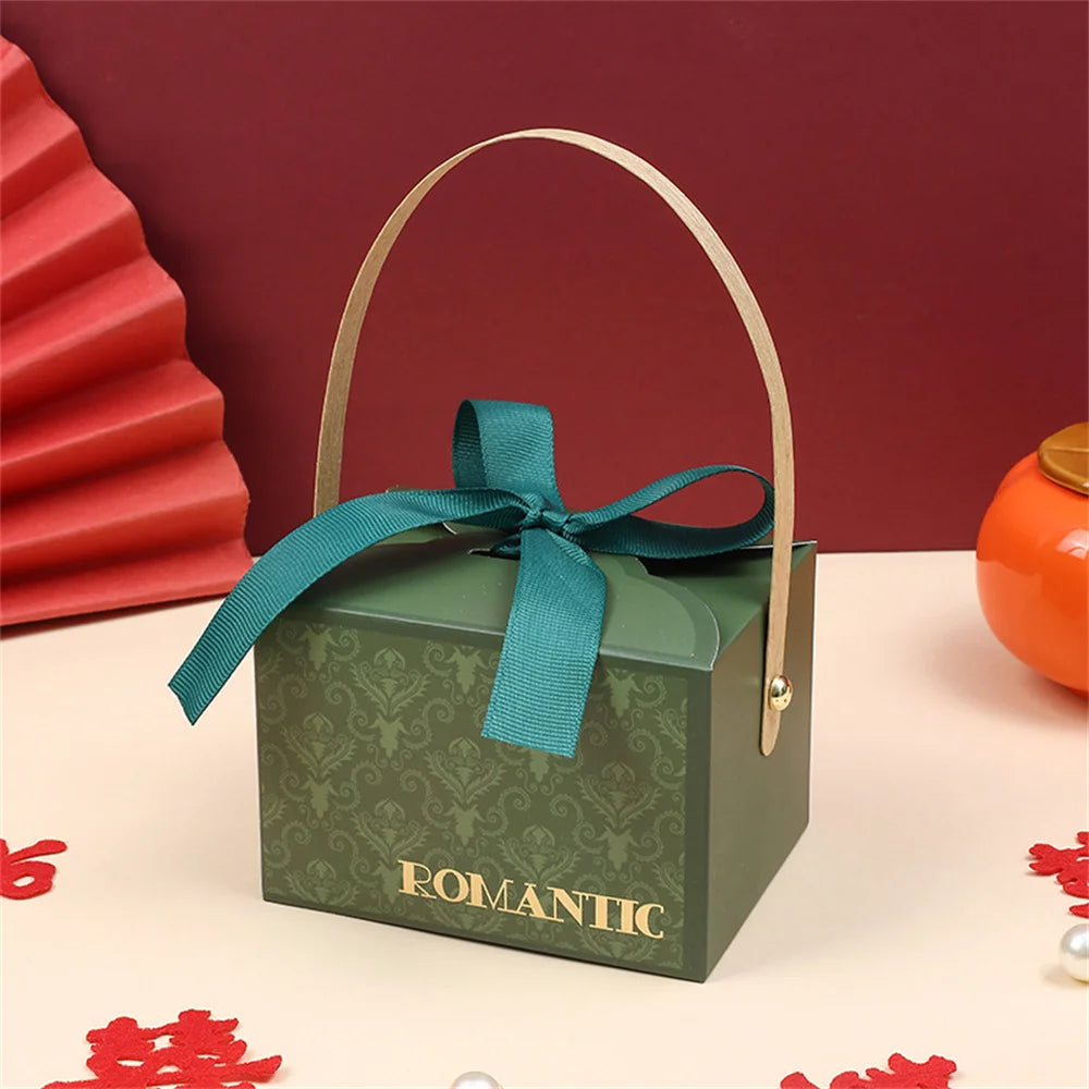 New Candy Box Champagne Gift Bags Birthday Baby Shower Favors Handheld Chocolate Gift Packing Box Decoration for Guests Oasis Select Green 1 Other