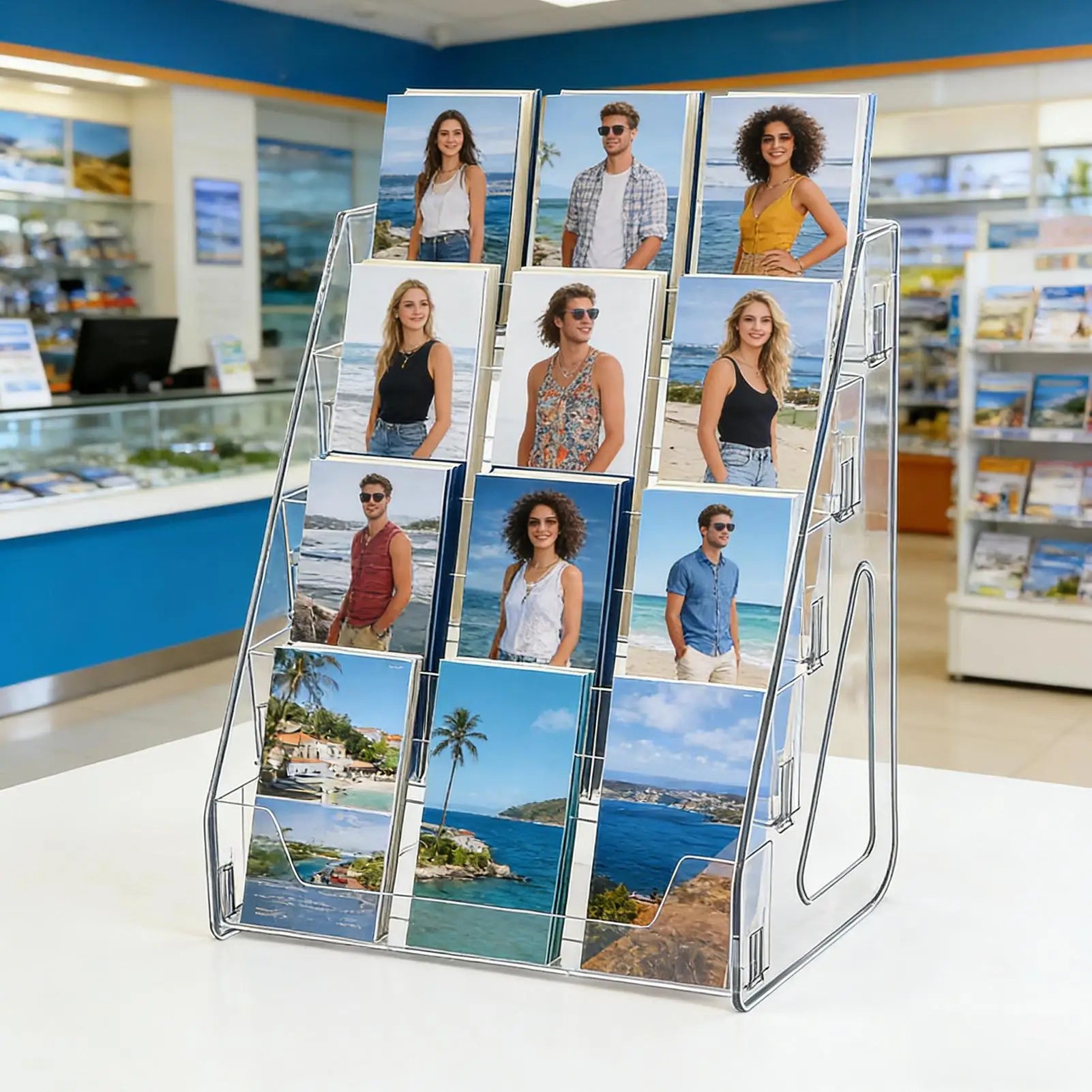 Brochure Stand 5-Tier Desktop Catalog Display Rack Sticker Catalog Display Stand for Office School Hotel Restaurant Dining Room Oasis Select