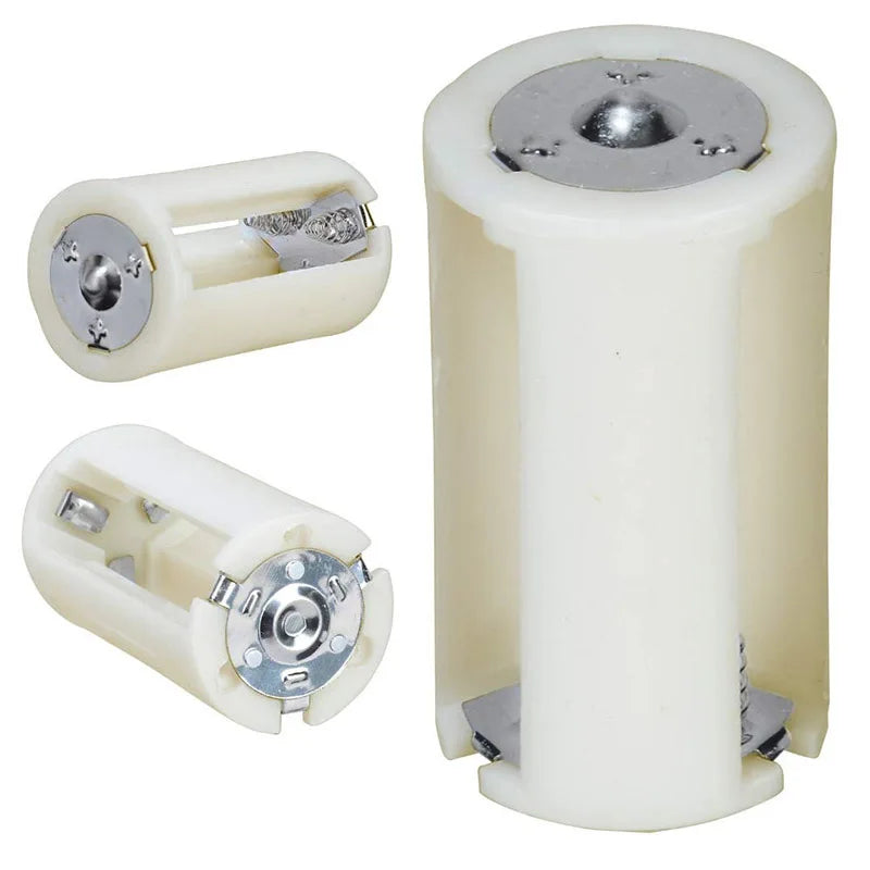 4-Pack AA to D Battery Adapter Converter Case | Translucent