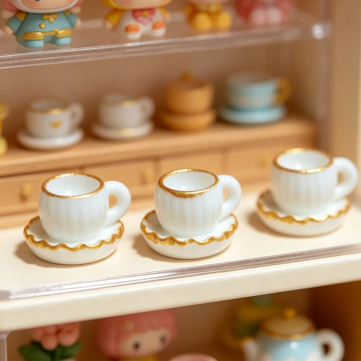1:12 Scale Resin Miniature Coffee Cup Dollhouse Decor Realistic Mini Food Simulation DIY Craft Kawaii Terrarium Gift Collectible Oasis Select