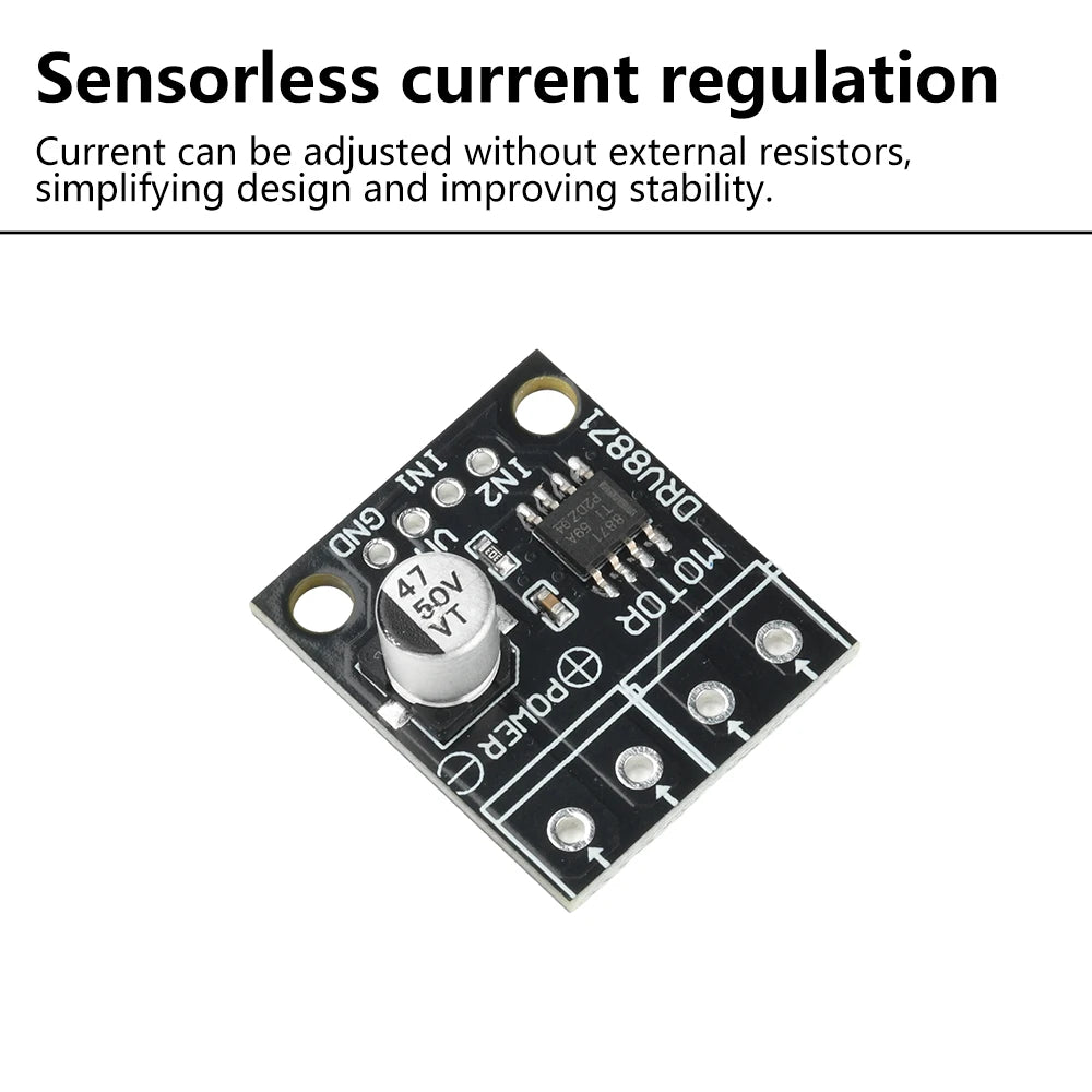 DRV8871 H-Bridge Brushed DC Motor Driver Breakout Board 6.5-45V PWM Control Module with 3.6A Max Internal Current Sense Oasis Select