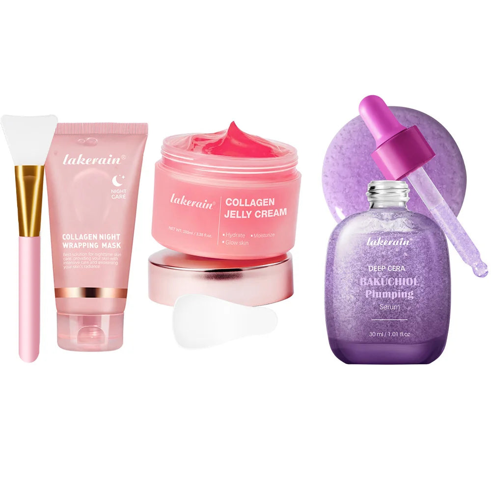 Collagen Jelly Cream Hydrolyzed Collagen Overnight Facial Mask Wrapping Peel-Off Mask Hydrating Firming Moisturizing SkinCare Oasis Select SET 6
