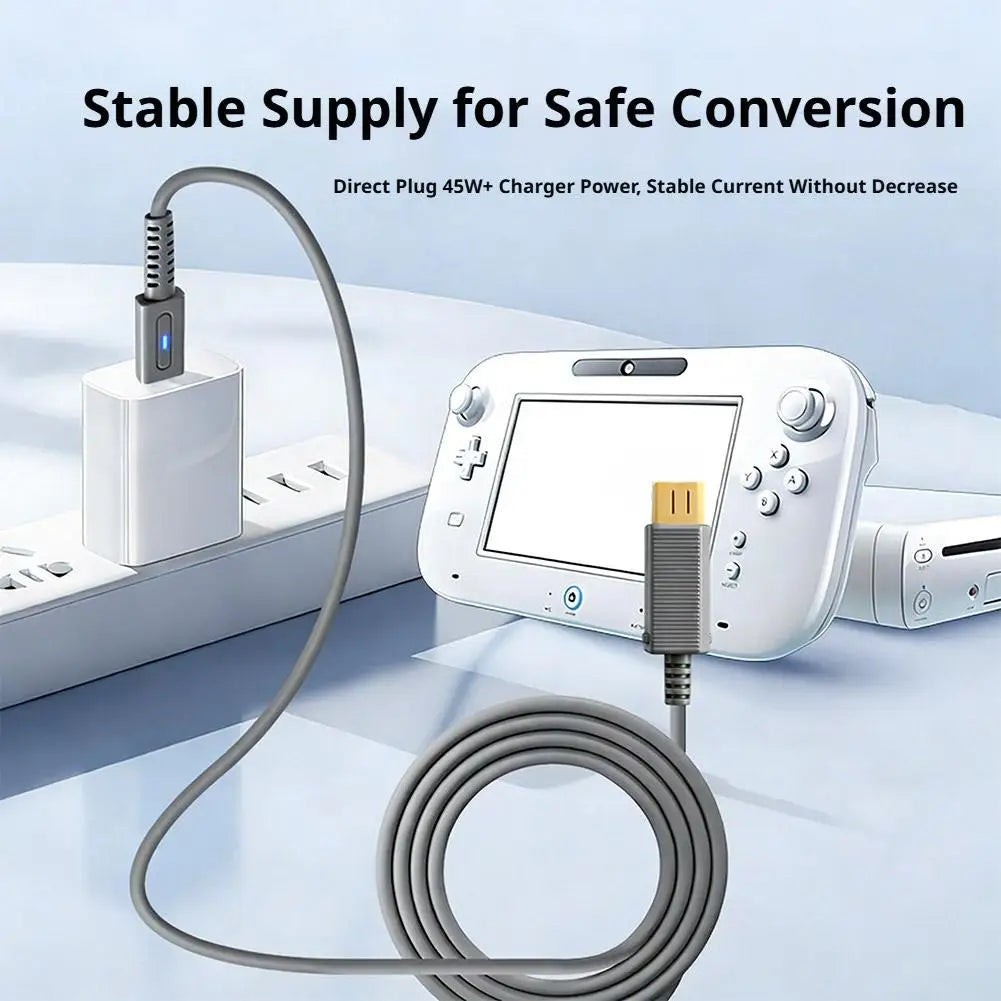 45W USB-C PD Charging Cable for Nintendo Wii U – 1.8m