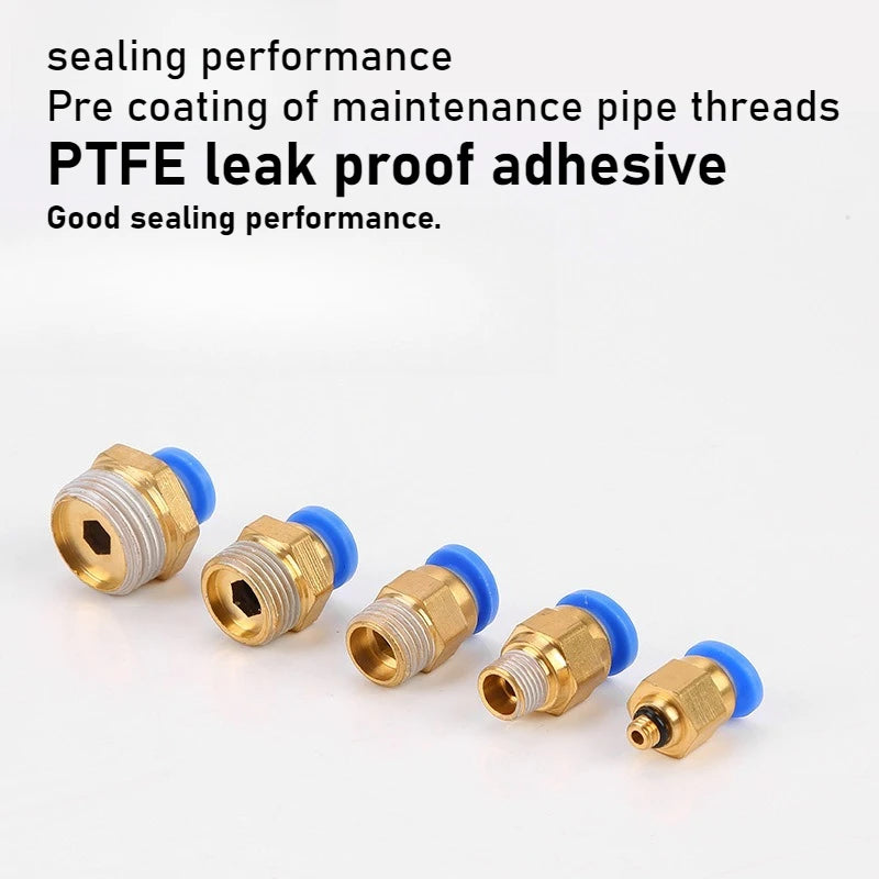 Quick Connector Tracheal Pneumatic PC8-02 Copper External Thread Straight Through Quick Insert Tracheal Connector PC1-03/12-04 Oasis Select