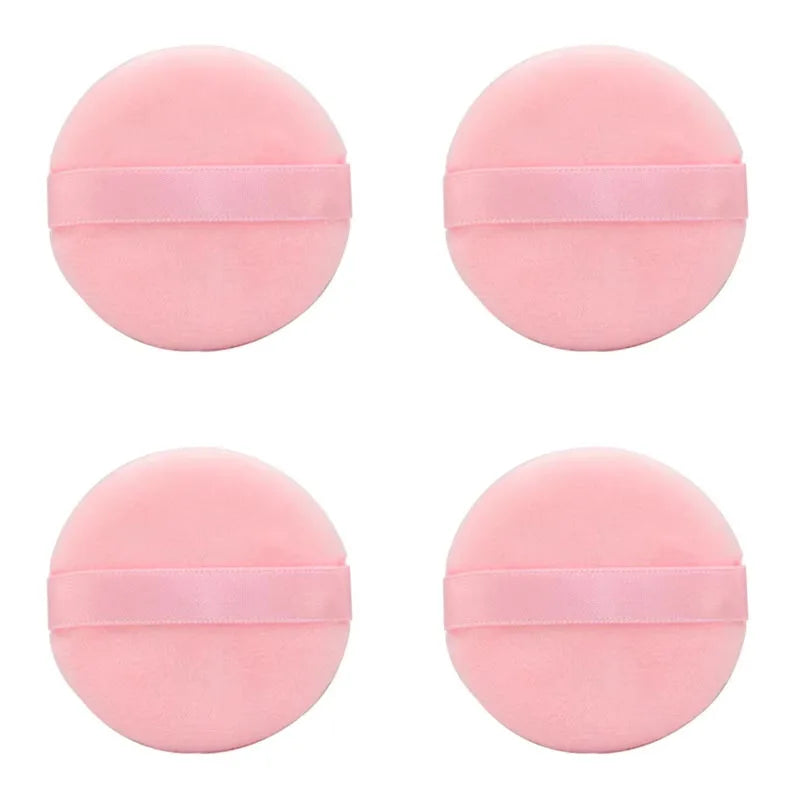 1/2/3/4pcs Soft Velvet Makeup Sponge Loose Powder Cosmetic Puff Double-sided Face Makeup Sponge Concealer Wet Dry Makeup Tools Oasis Select 4pcs-pink