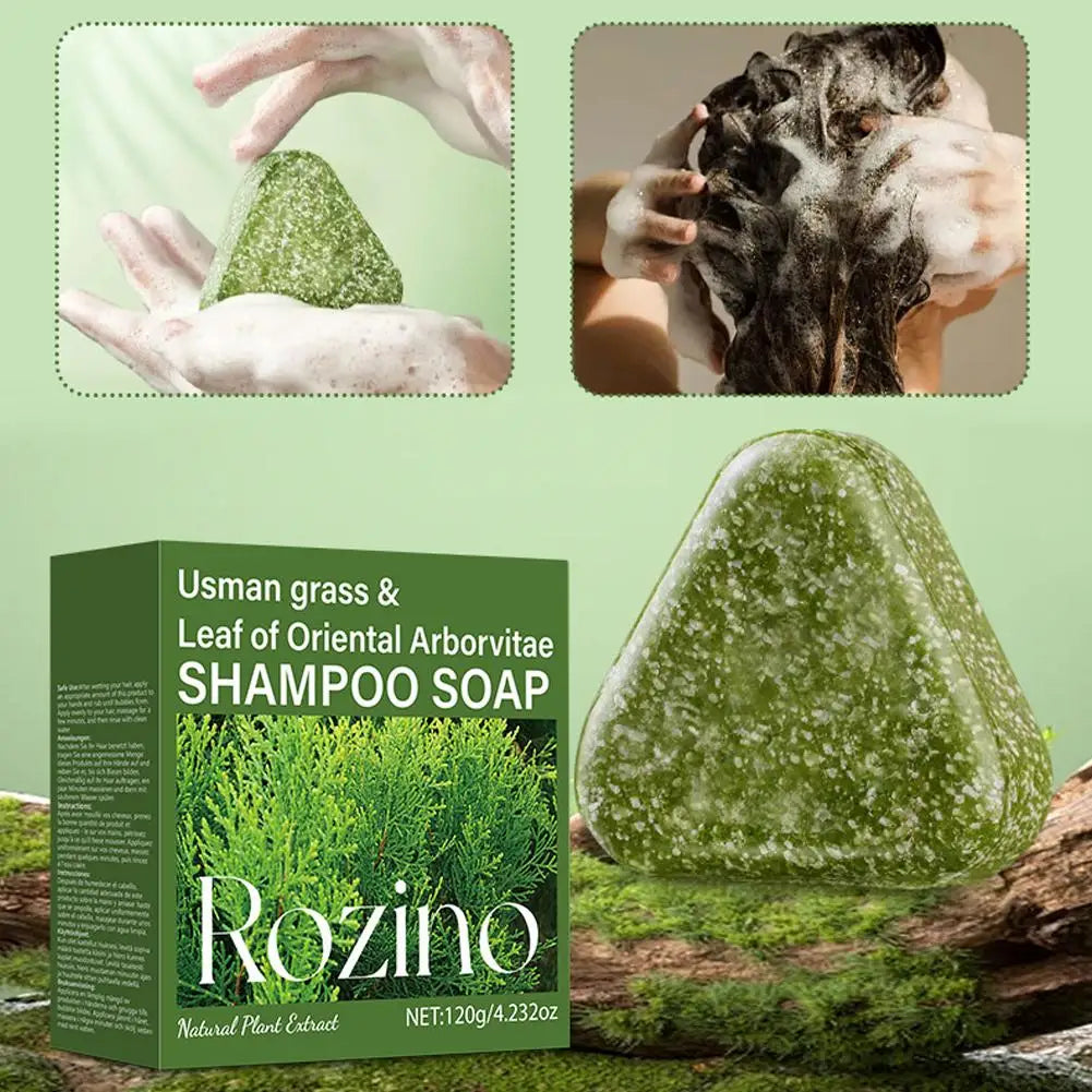 Thuja Leaf & Usman Grass Shampoo Bar Handmade Solid Soap Hair Nourishing Hair Oil Control Refreshing Fluffy Soothing Hair Care Oasis Select