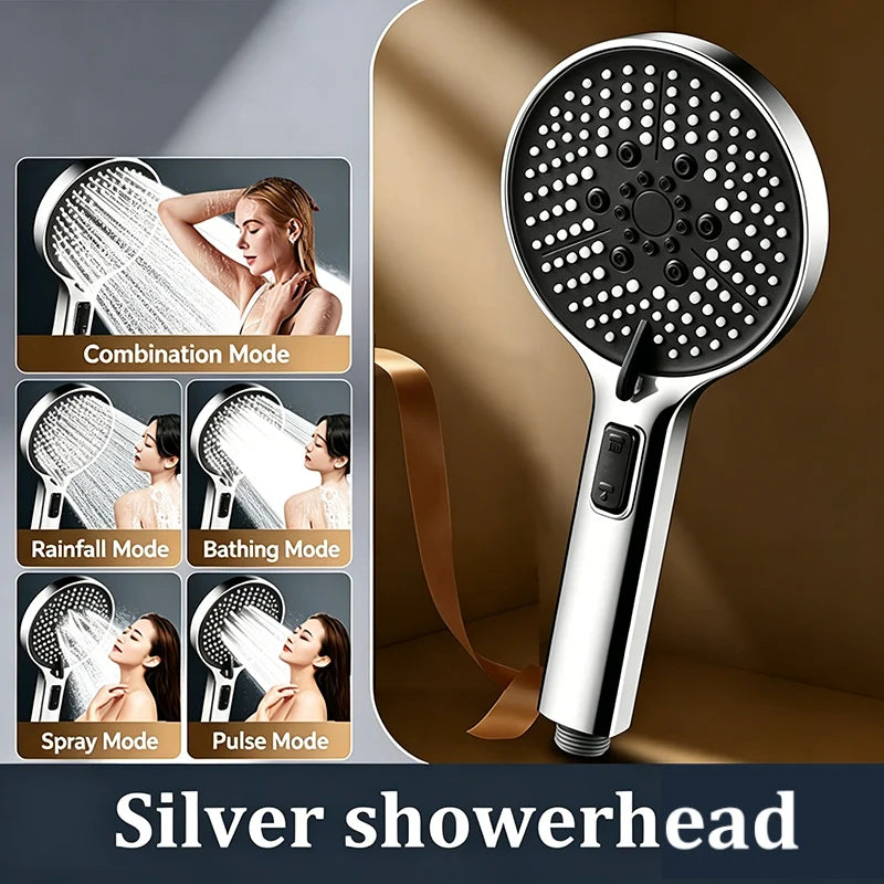 5-Mode High Pressure Handheld Shower Head | Water Stop Button