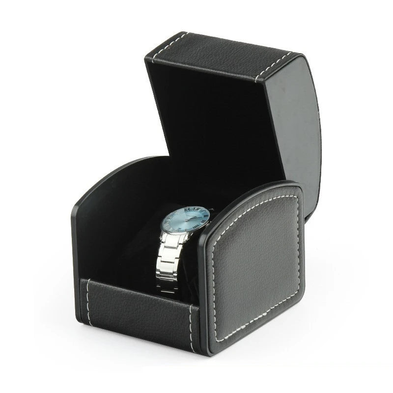PU Leather Flip-top Watch Box - Luxury Storage Case for Wristwatch & Mechanical Watch, Packaging Organizer for Men Women Oasis Select black