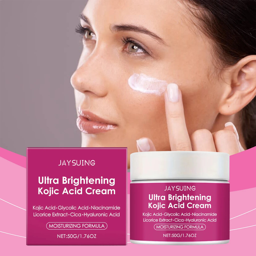 Kojic Acid Facial Cream Lighten Skin Tone Moisturizing Hydrating Smoothing Firm Face Reduce Dryness Discomfort Niacinamide Cream Oasis Select