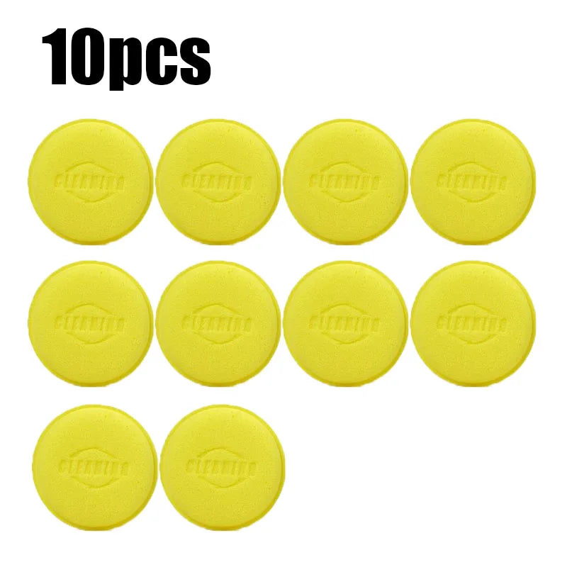 5/10Pcs Round Car Foam Sponge Wax Applicator Cleaning Detailing Pads Car Waxing Polishing Pad 10cm Car Wash Care Cleaning Kit Oasis Select 10pcs Yellow